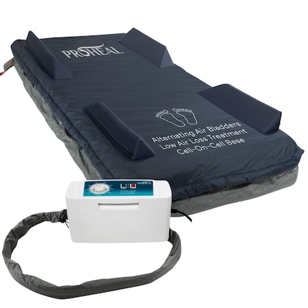 Proheal Alternating Pressure Mattress System w/Cell-on-Cell Support Base w/Raised Rails 36"x84"x8"/11" PH-83600RR-84
